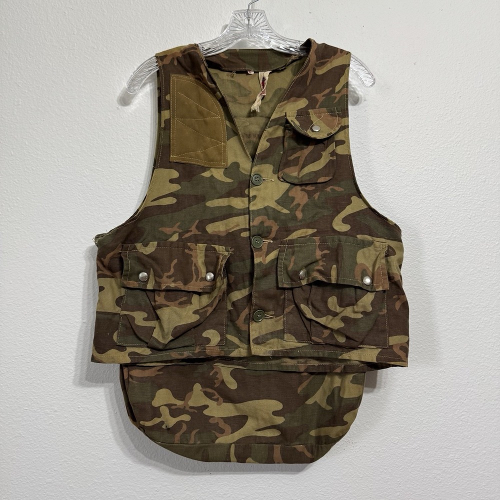 Storm-Pruf Camo Hunting Vest Vintage Mens Size M Made in British‎ Hong Kong